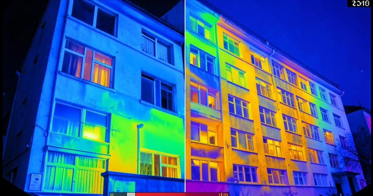 Thermographie des déperditions de chaleur d’un immeuble à Narbonne